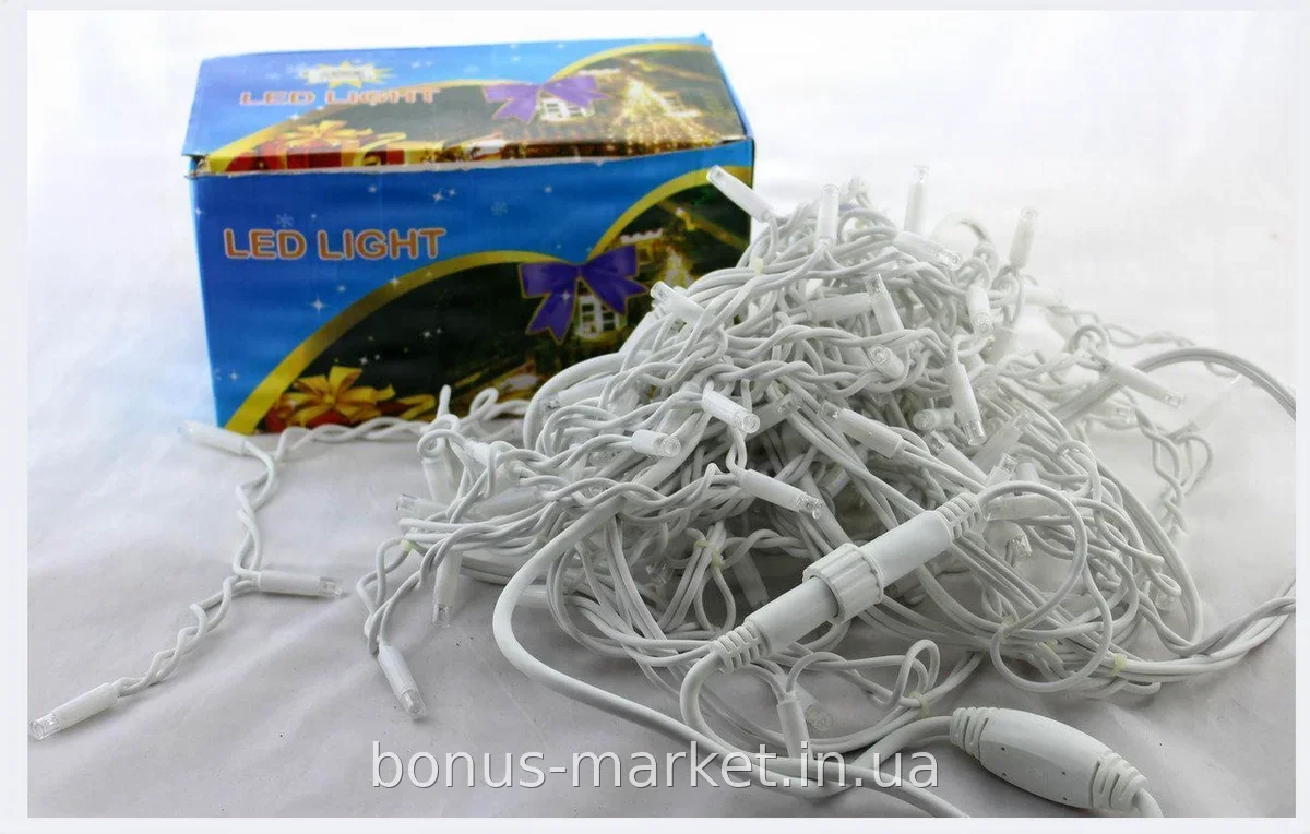 Уличная гирлянда бахрома Xmas W-1 LED 120 ламп 5 м белое свечение 20 Вт IP65 для украшения фасада и сада