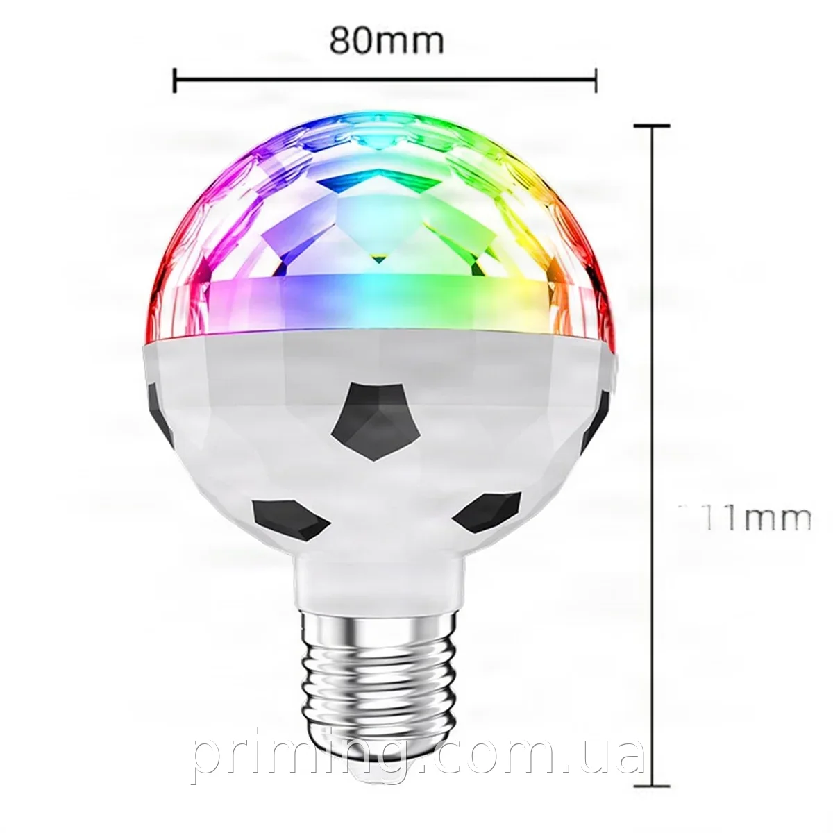 LED вращающаяся диско-лампа «Футбольный Мяч» 6 Вт RGB, E27 - для вечеринок и праздников, AND LY-729