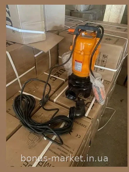 Погружной канализационный насос 220V для откачки грязной воды 3750 Вт, чугун+алюминий, защита от перегрева