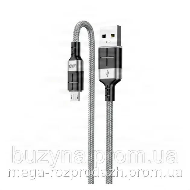 Кабель USB-MicroUSB KSC-696 Kakusiga Singhui Series плетеный алюминий 1.2м 2.4А для зарядки и синхронизации