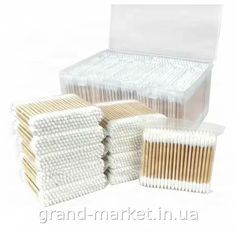 Бамбуковые ватные палочки с хлопком 100 шт. Жесткие, для макияжа бровей и ресниц, гипоаллергенные AND5299