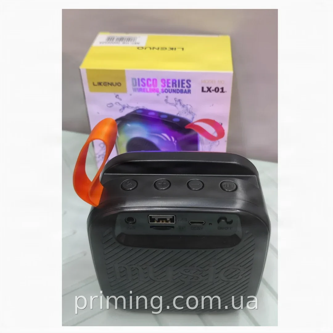 Портативная Bluetooth колонка SPS LX-01 5 Вт с RGB подсветкой, громкая связь для дома, вечеринок и караоке