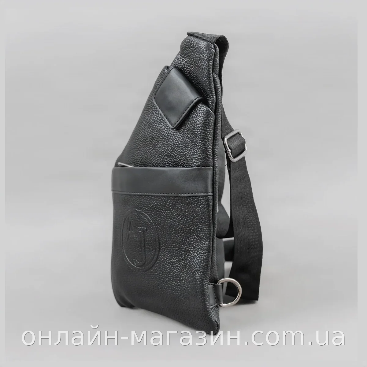 Сумка через плечо коричневая, искусственная кожа AND JASPER 2010, три отделения на кнопках, классическая