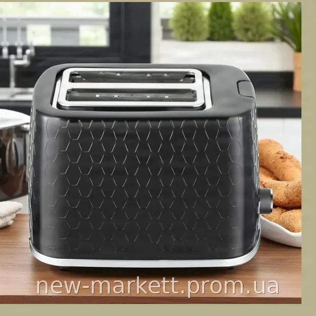 Тостер Domotec EMS MS-508 на 2 тоста мощностью 930 Вт, 6 режимов обжарки, кнопка стоп и поддон для крошек