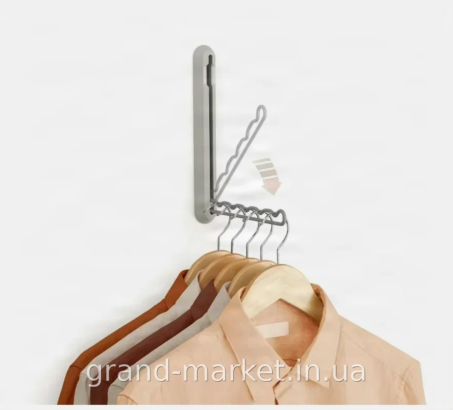 Настінна складна вішалка для одягу Stacking clothes rack AND1296 - для дому та передпокою, навантаження до 4 кг