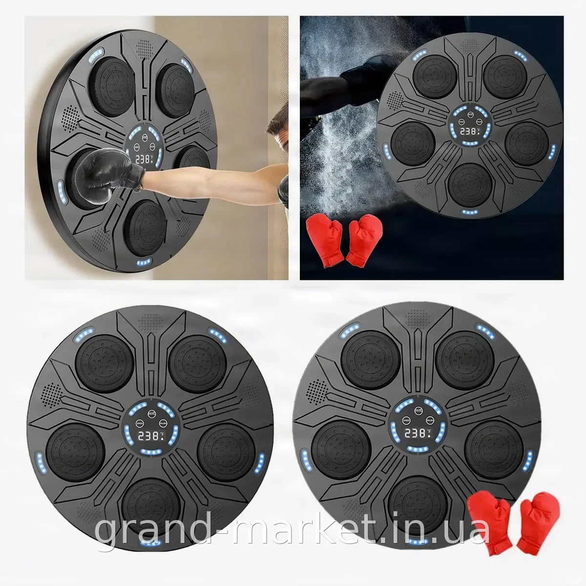 Настінний боксерський тренажер Music Boxing Machine з Bluetooth, підсвіткою, інтерактивна мішень для боксу