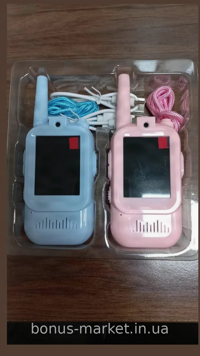 Детские видеорации Walkie Talkie 2 шт с цветным экраном и аккумулятором для игр дома и на улице, до 300 м