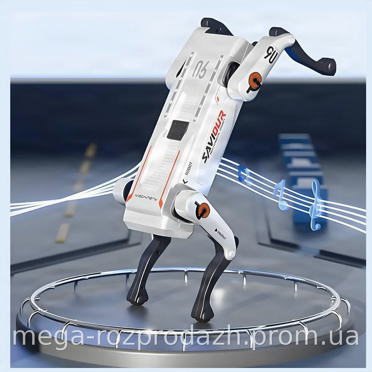 Робот-собака интерактивный AI Robot белый с дистанционным управлением, световыми и подвижными элементами