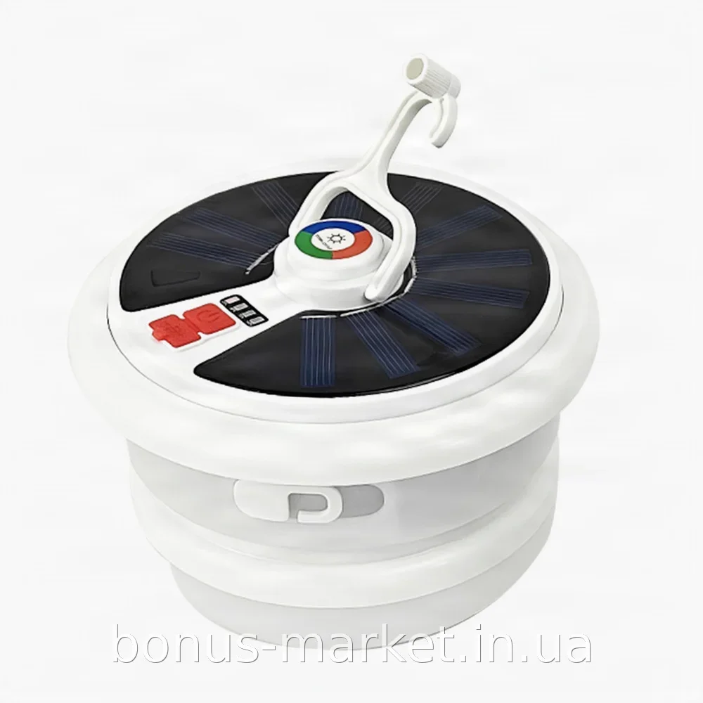 Аккумуляторный подвесной кемпинговый фонарь с LED гирляндой 10м и солнечной панелью RGB для улицы YX669