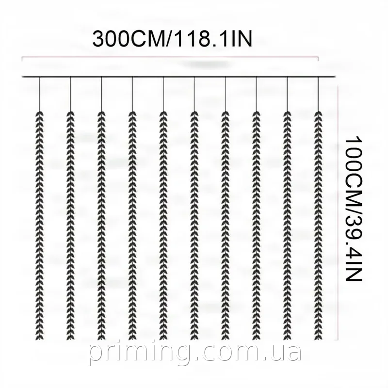 Гирлянда светодиодная 200 LED зеленая ива теплый белый SF-56 для дома, шторная штора с динамическим режимом