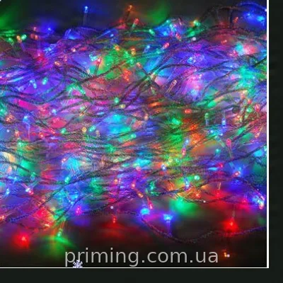 Светодиодная гирлянда-штора Водопад 400 LED 3x3 м мультиколор с заглушкой, новогодняя для дома и улицы, IP44
