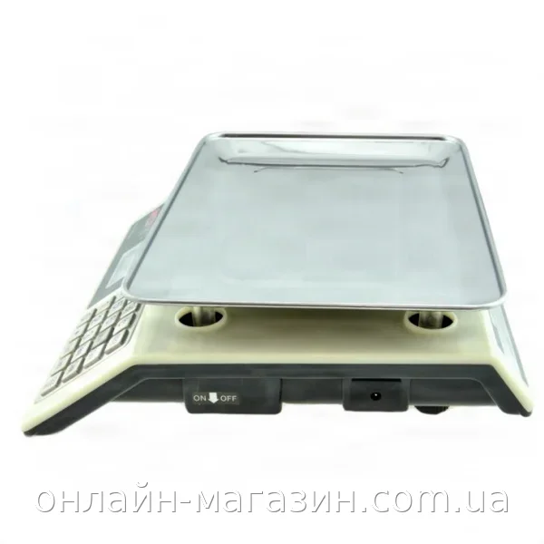 Торговые весы BITEK YZ-982S аккумуляторные до 55 кг с ЖК-дисплеем и платформой из нержавейки для магазина