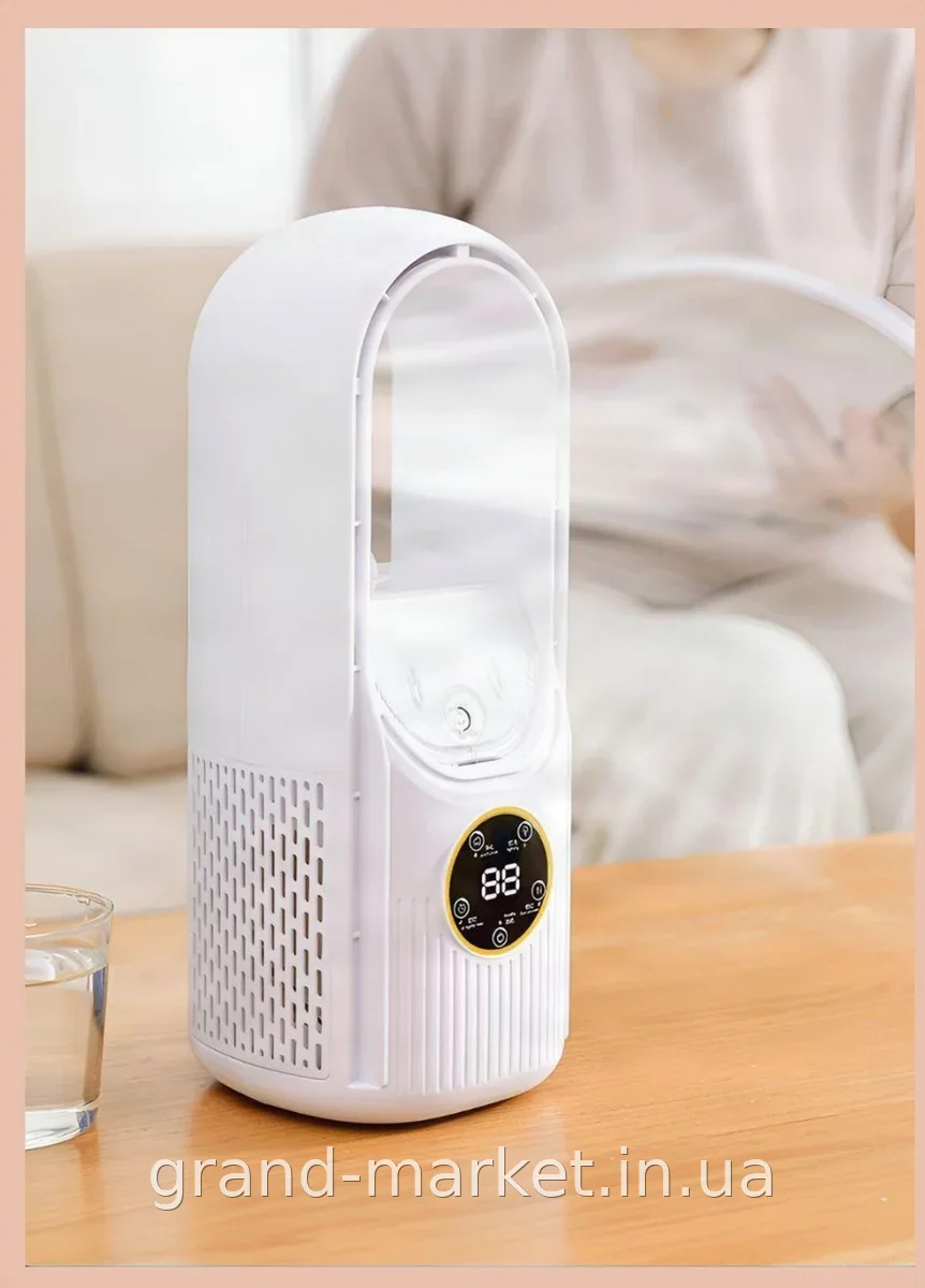 Настольный безлопастной вентилятор Air Multiplier с увлажнением, подсветкой, таймером и 6 скоростями