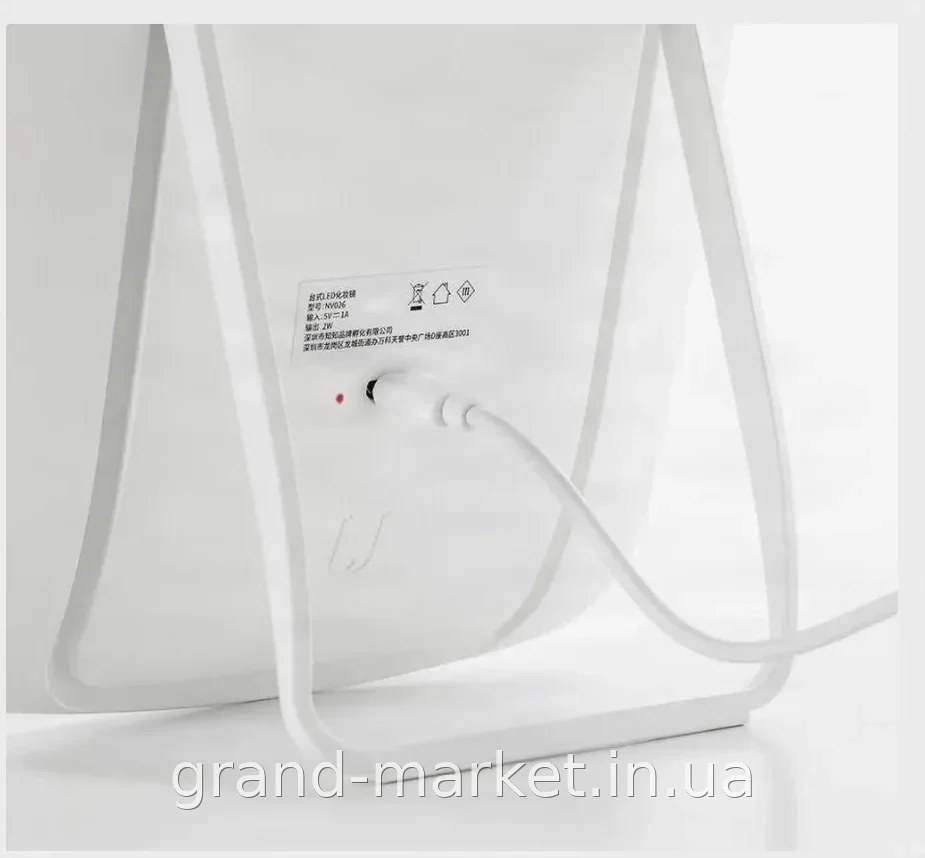 Настольное аккумуляторное зеркало для макияжа с LED-подсветкой и сенсорным управлением, три режима яркости
