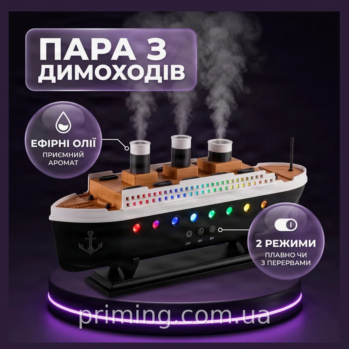 Увлажнитель воздуха Титаник AND-20-21PCS, модель корабля, USB-диффузор для эфирных масел домой и в офис