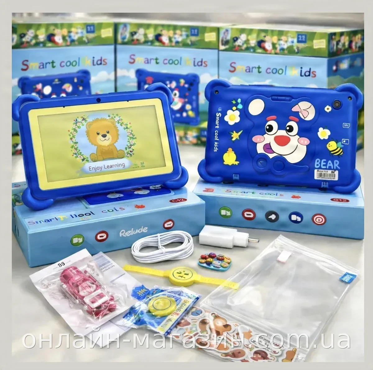 Детский планшет Smart Cool Kids C12 7 дюймов, Android, 8 ГБ ОЗУ 256 ГБ ПЗУ, синий, с родительским контролем