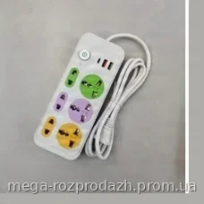 Сетевой фильтр-удлинитель AND B133PD на 6 розеток, евровилка, шнур 2 м, с выключателем для защиты техники