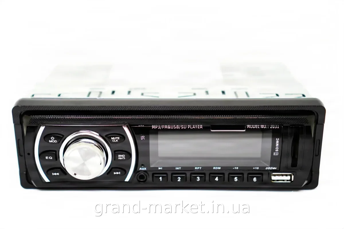 Автомагнітола 2031 Classic MP3 USB SD FM AUX з пультом 4x50W, 1 DIN, чорна - для авто та підтримки iPod