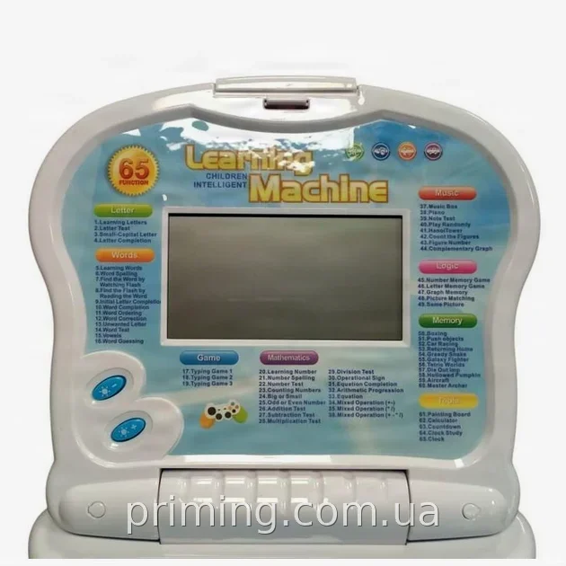 Детский развивающий ноутбук Learning Machine синий, 65 обучающих программ с мышью, для детей от 3 лет