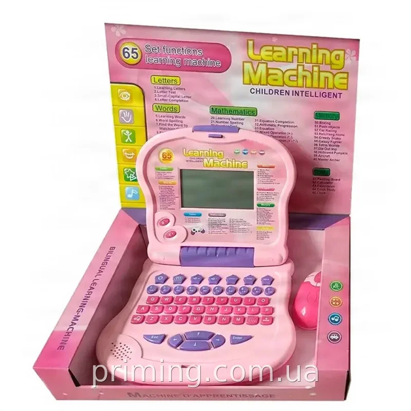 Детский развивающий ноутбук Learning Machine с мышкой, 65 обучающих программ, для мальчиков и девочек от 3 лет