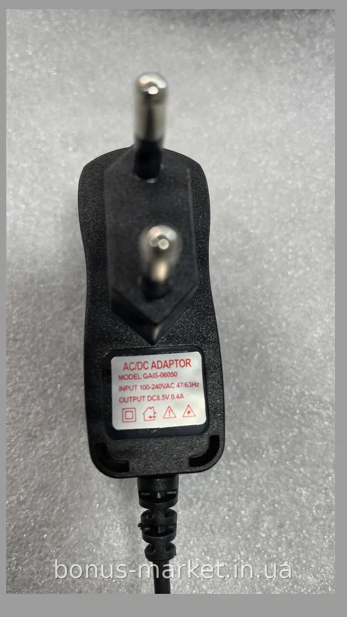 Импульсный адаптер питания 8.5V 0.4A 3.5W для весов с аккумулятором 6V, герметичный блок зарядный в пластике