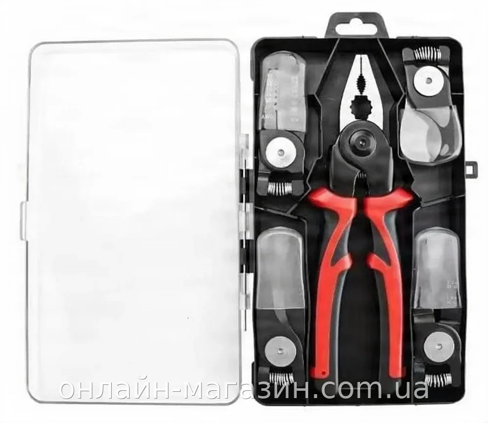 Плоскогубцы многофункциональные 5 в 1 Intertool NT-0115 со сменными насадками в кейсе, диэлектрические, 200 мм