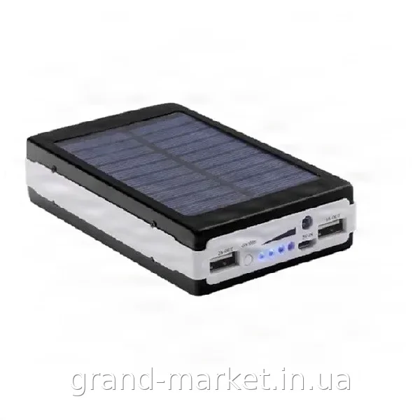 Повербанк UN-3102 Solar 40000mAh - портативна зарядка від сонця та USB з LED-ліхтариком для далеких походів