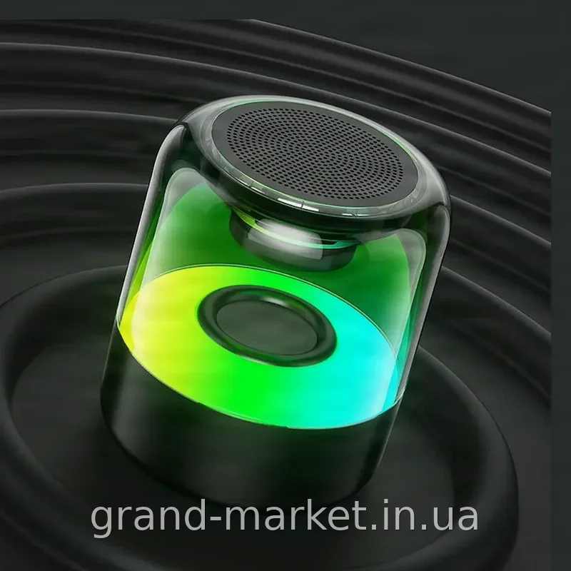 Портативна Bluetooth колонка SPS Z5 BT з RGB-підсвіткою, FM-радіо та мікрофоном, чорна, акумуляторна, 5 Вт