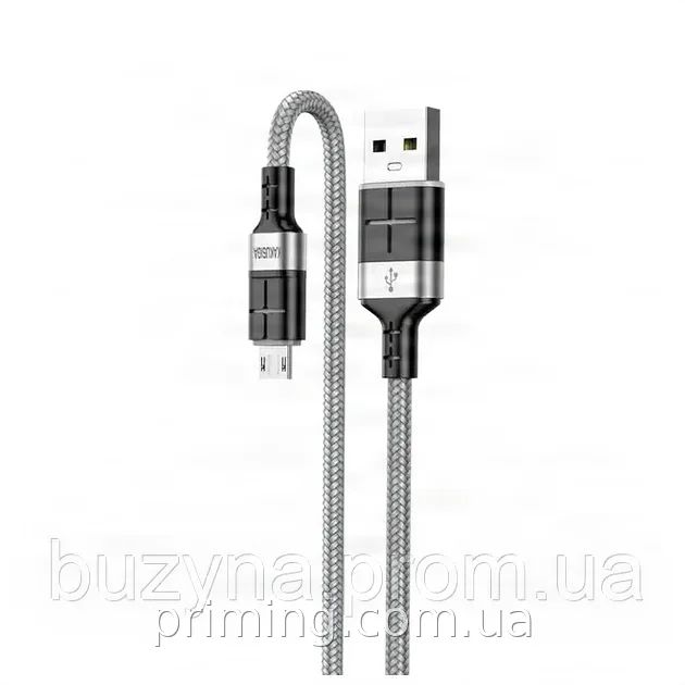 Плетеный кабель USB-MicroUSB Kakusiga KSC-696 Singhui Series 1.2м 2.4A для зарядки и синхронизации данных