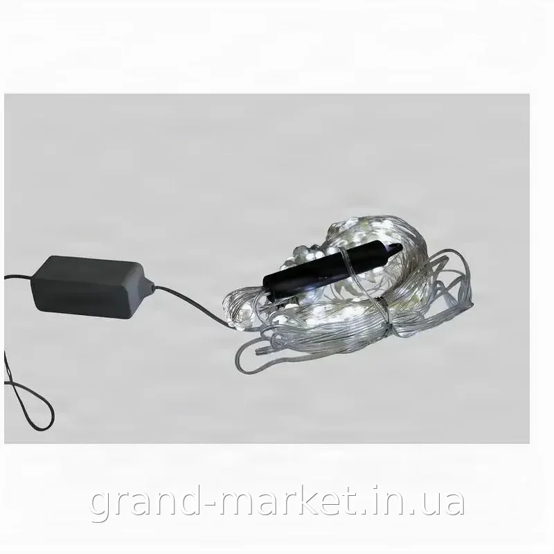 Гирлянда на медном проводе 400 LED 17 линий белого цвета для внутреннего использования модель Роса, для окна