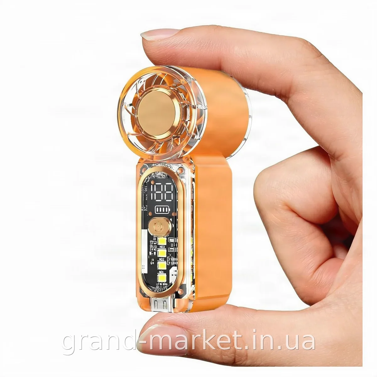 Ручной аккумуляторный вентилятор X699 Mini портативный USB, 3 скорости, сенсорное управление, подсветка