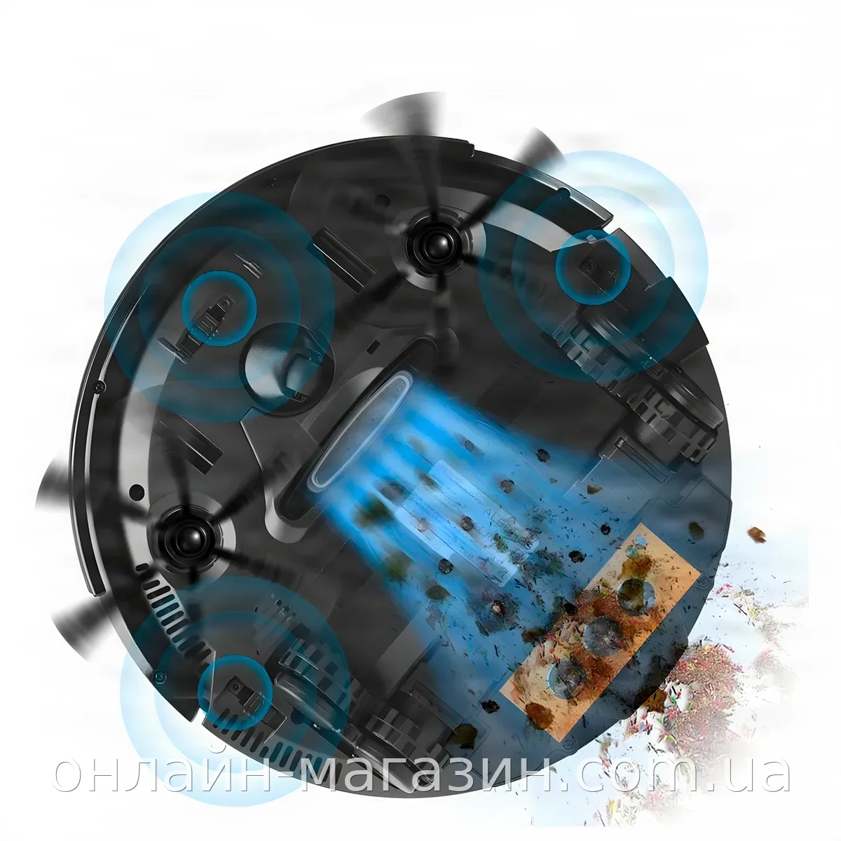 Робот-пылесос Vacuum 8088 LY-541 3 в 1 для сухой и влажной уборки дома с Li-ion аккумулятором, вес 0,3 кг