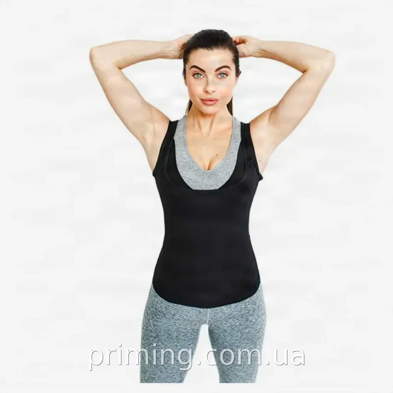 Майка для похудения с эффектом сауны Sweat Shaper, стягивающая для бега и фитнеса, из хлопка и спандекса, S/M