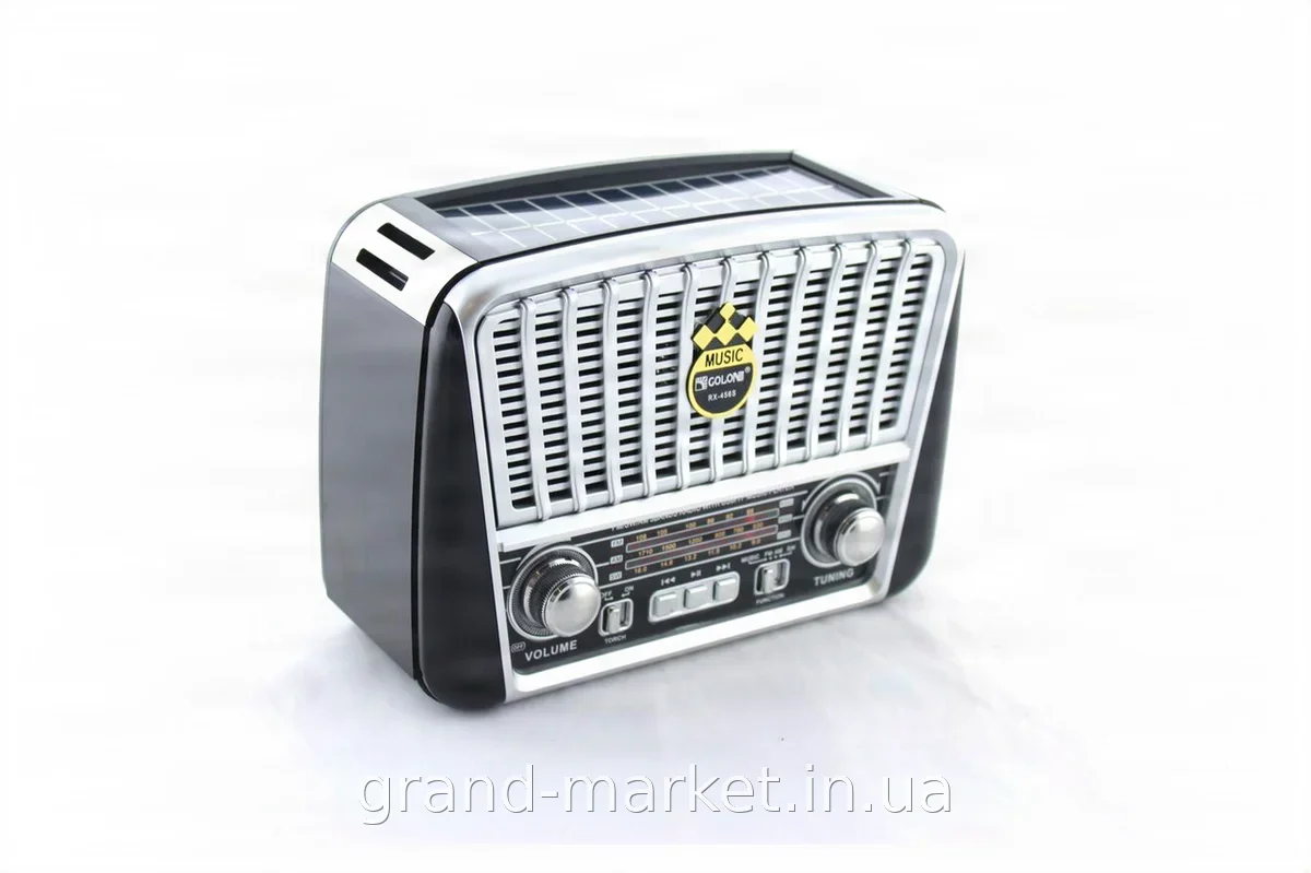 Акумуляторне портативне радіо RX 456 Solar+BT з USB, FM, Bluetooth та MP3 для дачі та дому