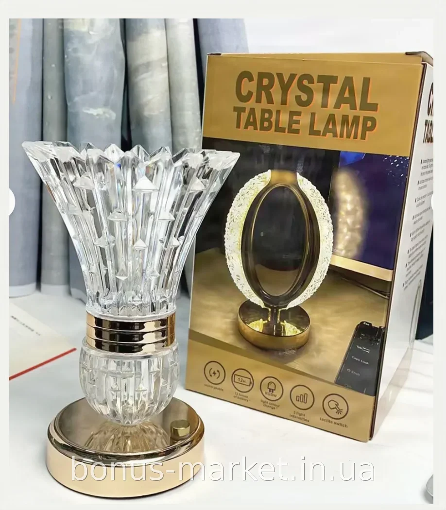 Светодиодная LED-лампа-ваза из акрила с кристаллами, прозрачный светильник от USB для дома и интерьера