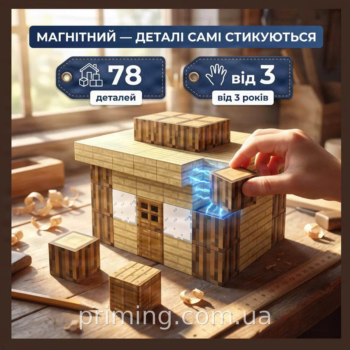 Магнитный конструктор Magnetism World 78 деталей, развивающий набор из ABS пластика для детей от 3 лет