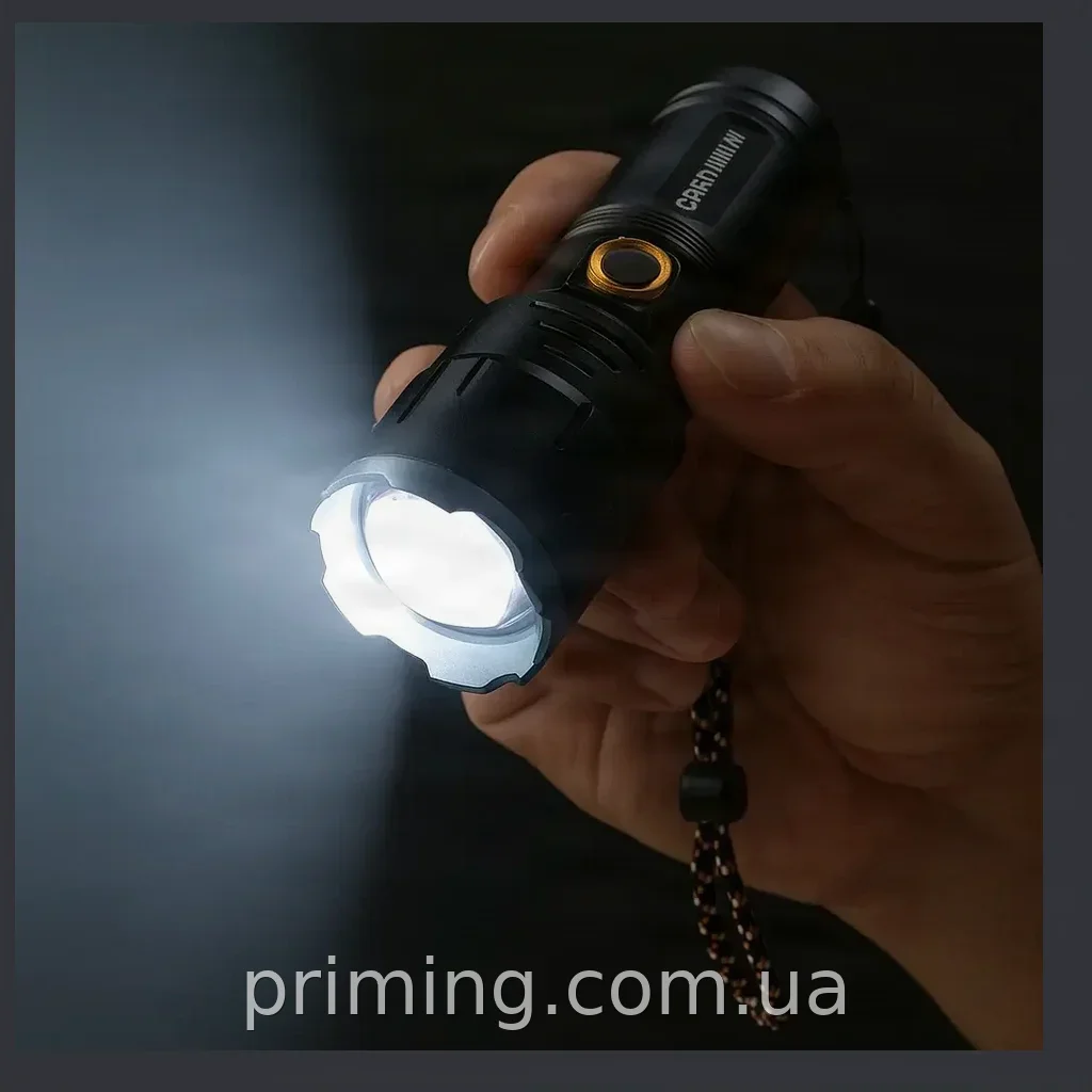 Ручний світлодіодний ліхтар Bailong BL-106 FM30-TG потужний акумуляторний з USB зарядкою та зумом для походів