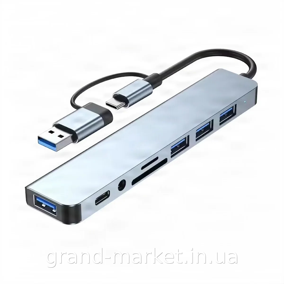 Багатофункціональний кардридер USB-хаб Type-C на USB SD TF адаптер 3.0 для ноутбука, телефона та планшета