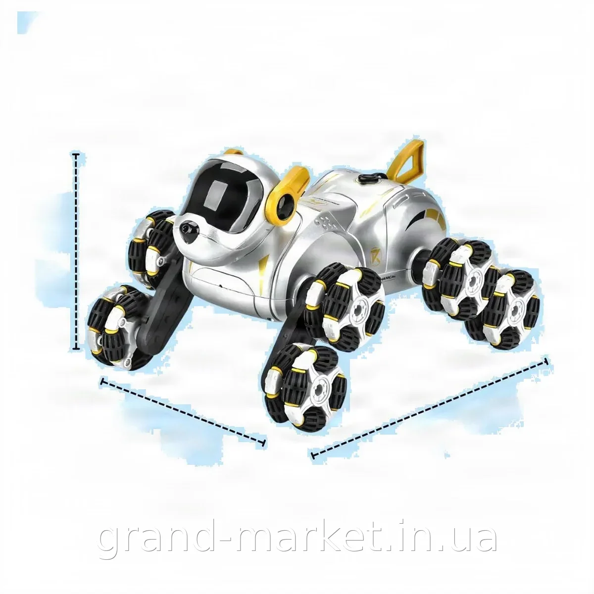 Робот-собака на радіокеруванні 2.4G 4WD, до 20 км/год, з пультом та браслетом на руку, світлові ефекти