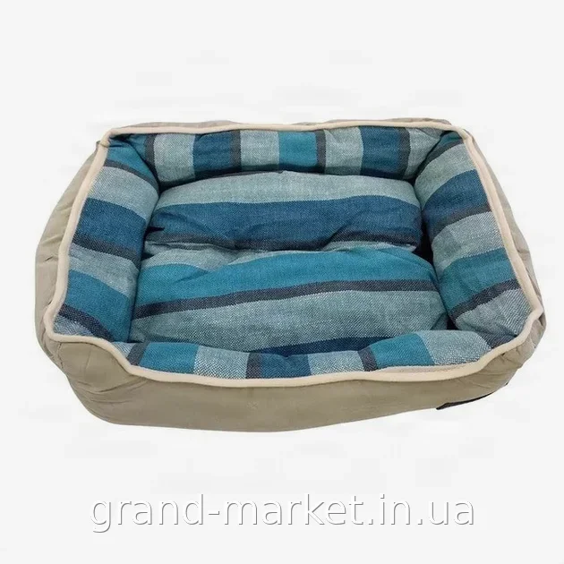 М'яка прямокутна лежанка для котів і собак Pet Choice 45×40 см, спальне місце з поліестеру з синтепоном