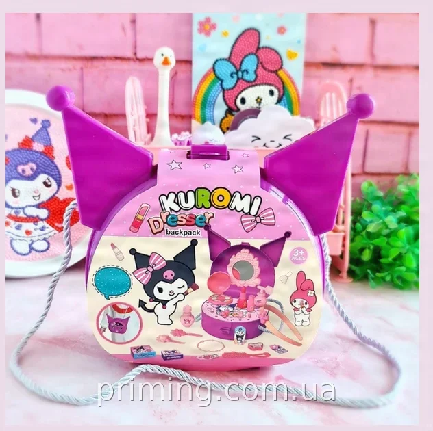 Детский косметический набор Kuromi в кейсе для девочек, 26 предметов, фиолетовый, пластик, от 3 лет