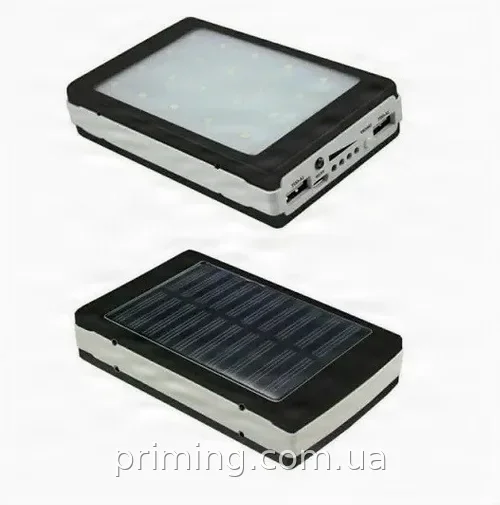 Повербанк UN-3102 Solar 40000mAh, зарядка от солнца и LED-фонарик, мощный Li-ion аккумулятор для гаджетов