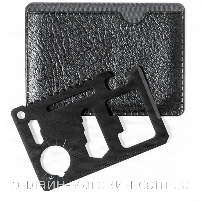 Мультитул-карта Mil-Tec Survivor Tool черный, 11 функций, компактный EDC инструмент для туризма и выживания