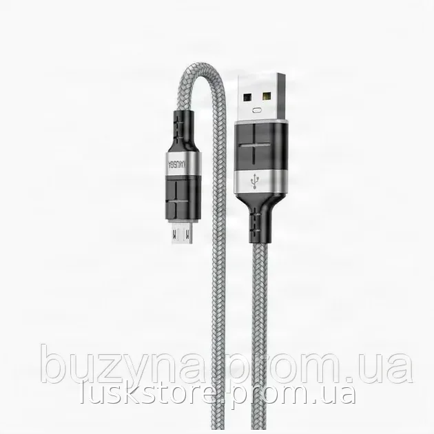 Кабель USB-MicroUSB Kakusiga KSC-696 1.2м 2.4А плетеный алюминий для быстрой зарядки и синхронизации данных