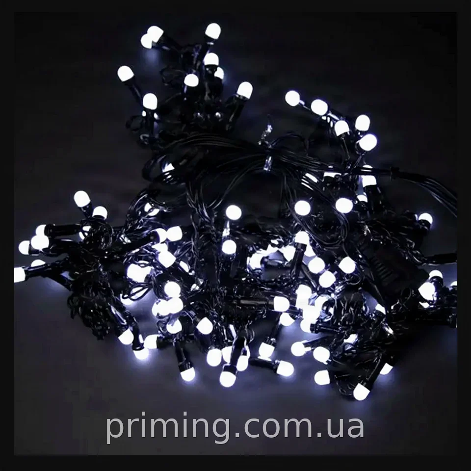 Гирлянда нить 25 м 300 LED белый свет для елки и улицы динамическая светодиодная уличная модель RD-7134