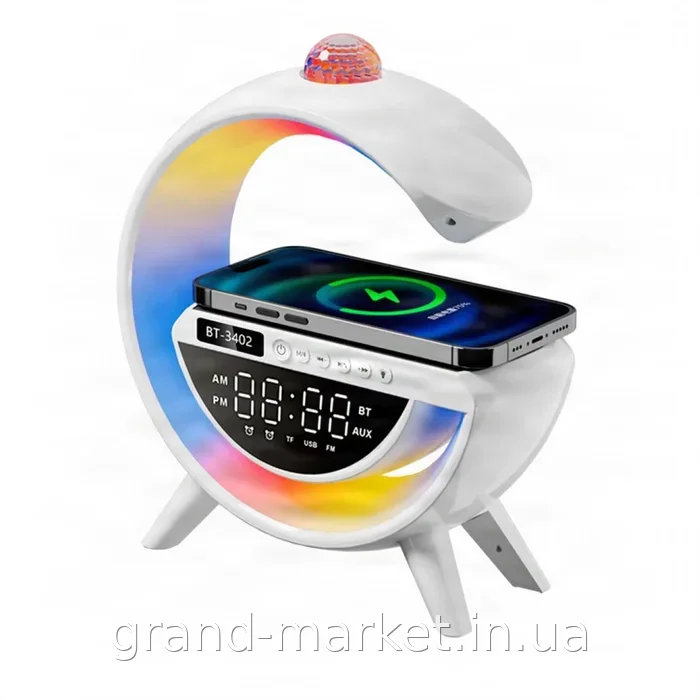 RGB світлодіодний нічник-колонка у формі літери G з Bluetooth, акумулятором, кнопкою керування, потужністю 15 Вт