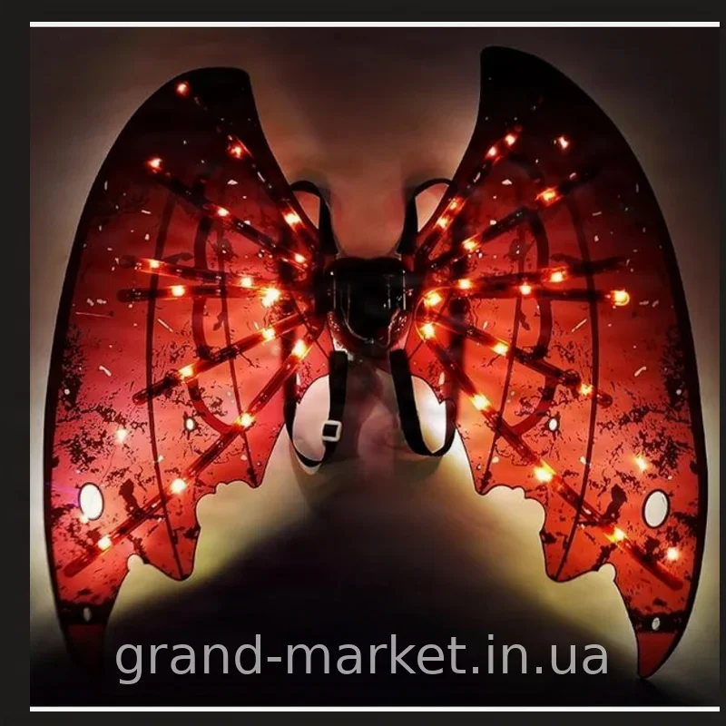 Крила світлові Shadow Angel №2 – рухомі, з підсвіткою та звуком для дітей та дорослих