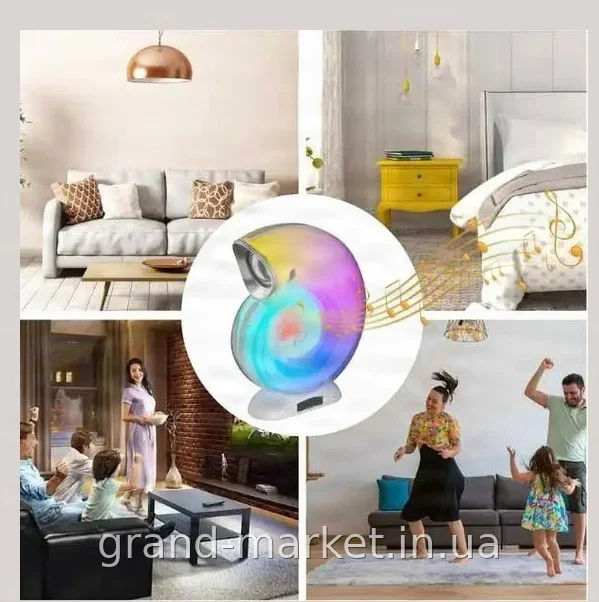 Настільна лампа з Bluetooth-колонкою та RGB-підсвіткою, акумуляторна, світлодіодна L-39 mini з годинником