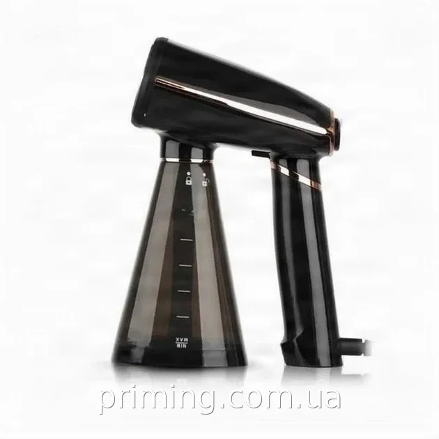 Ручний вертикальний відпарювач для одягу Domotec MS-1272 1600 Вт, чорний, зі знімним баком 350 мл та щіткою