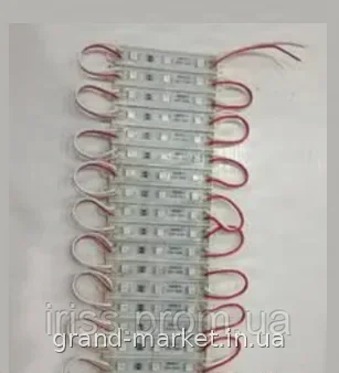 Светодиодная LED лента-пластина SMD 5730 20 шт 24 Вт синяя влагозащищенная IP65 для уличной подсветки и декора